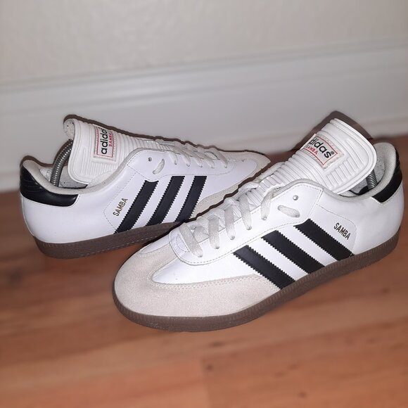ADIDAS SAMBA CLASSIC 772109 White Black Indoor Soccer Shoes | Men\'s Size 9 main image 7
